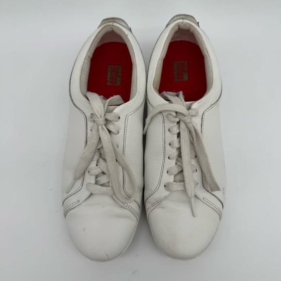 Fitflop Rally White Leather Lace Up Sneaker Size 8 - Picture 4 of 12